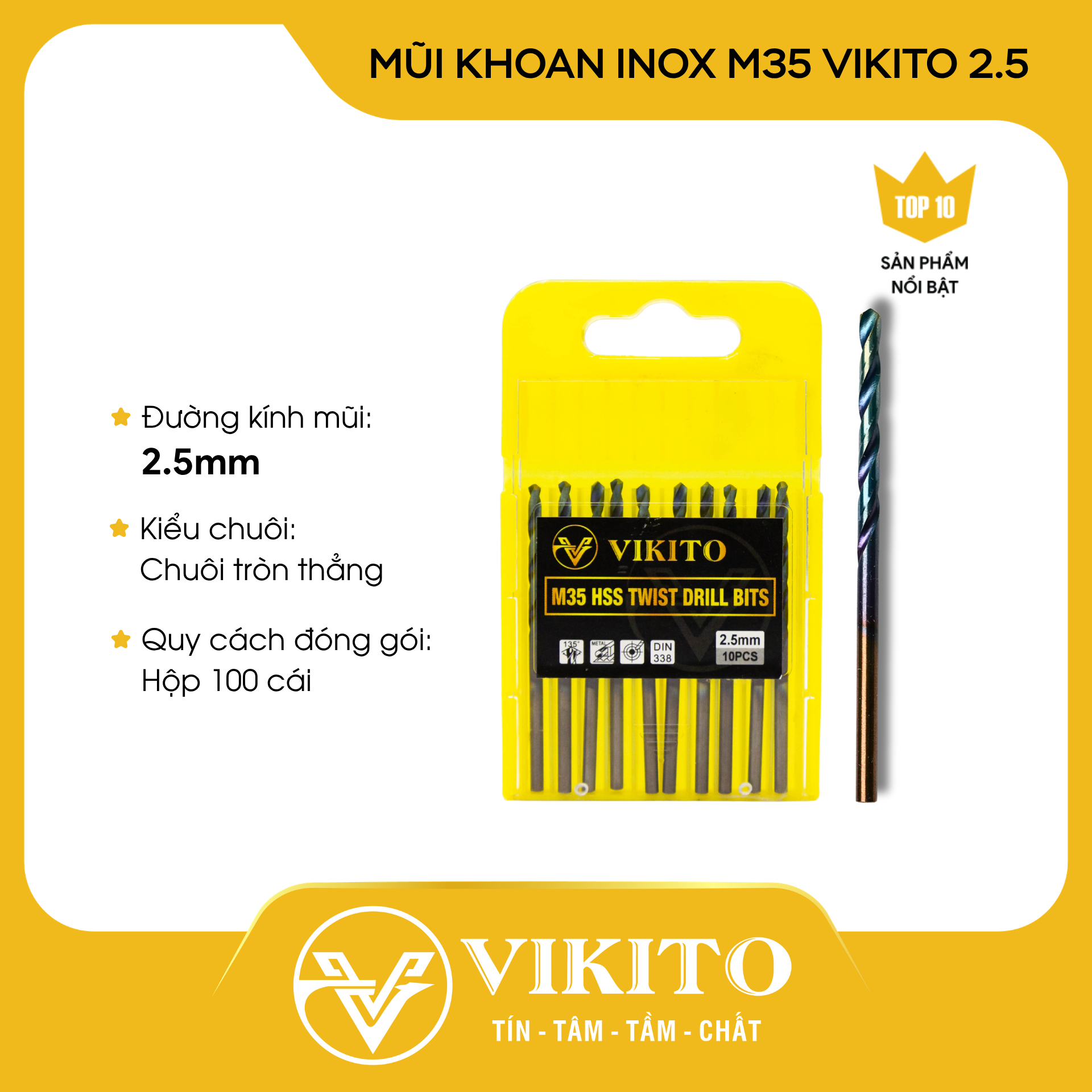 Mũi khoan inox M35 VIKITO 2.5